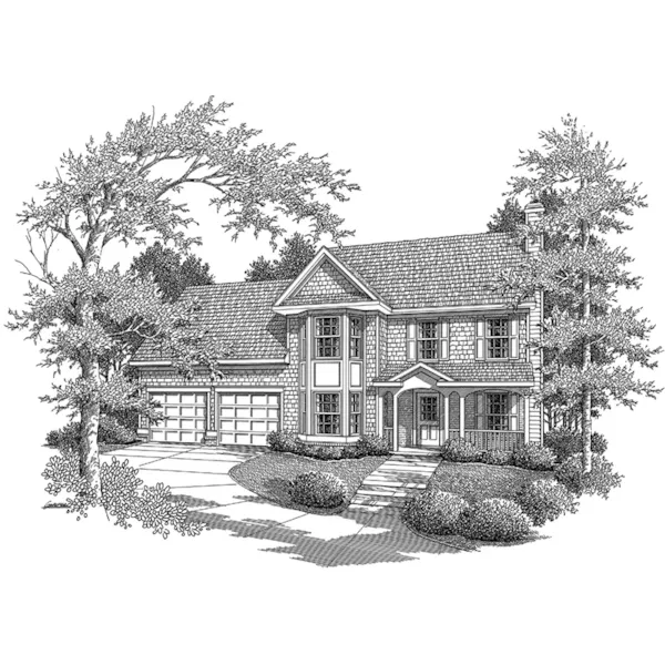 Shingle House Plan Front of Home - Rupert Point Country Home 052D-0109 - Shop House Plans and More