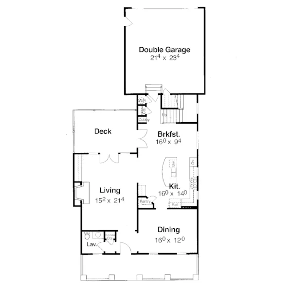 Colonial House Plan First Floor - Elora Lane Country Home 052D-0112 - Search House Plans and More