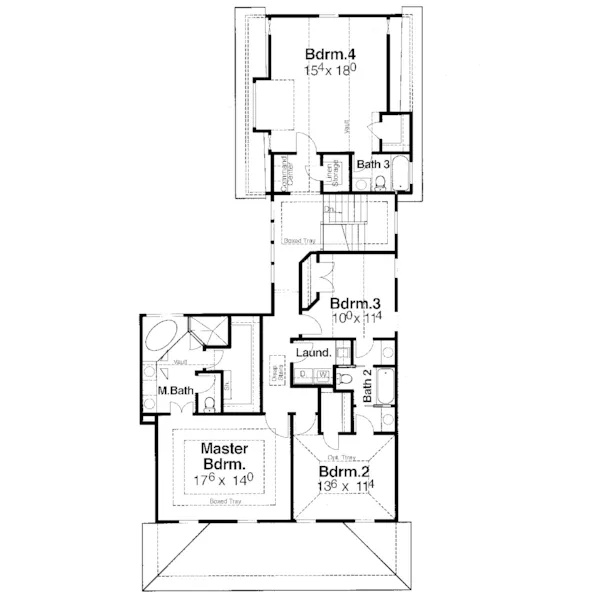 Colonial House Plan Second Floor - Elora Lane Country Home 052D-0112 - Search House Plans and More