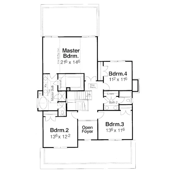 Country House Plan Second Floor - Kyle Falls Country Home 052D-0113 - Shop House Plans and More