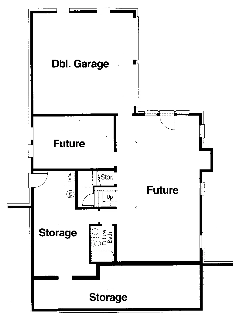 Shingle House Plan Lower Level Floor - Kyle Falls Country Home 052D-0113 - Shop House Plans and More