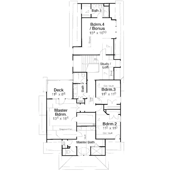 Country House Plan Second Floor - Salt Point Country Home 052D-0114 - Shop House Plans and More