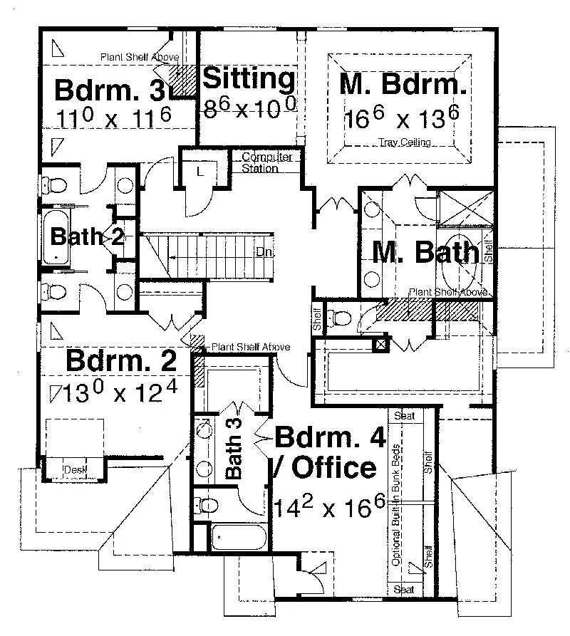 Arts & Crafts House Plan Second Floor - Stowers Luxury Home 052D-0115 - Shop House Plans and More