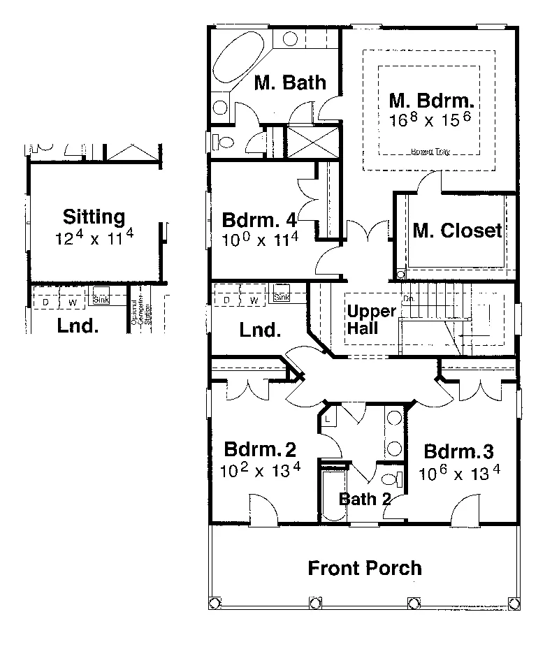 Colonial House Plan Second Floor - Thorn Hill Two-Story Home 052D-0116 - Shop House Plans and More