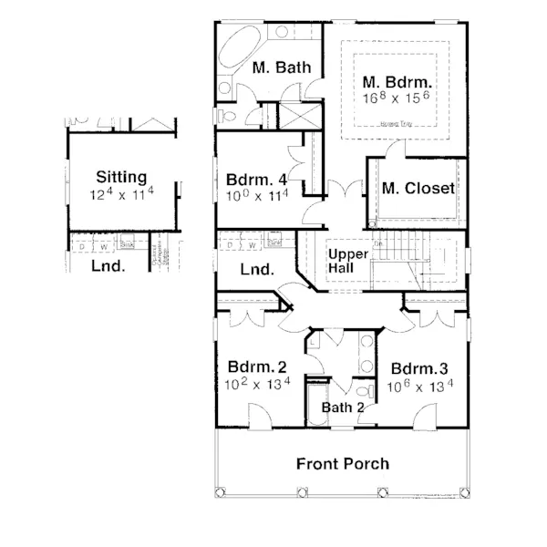 Colonial House Plan Second Floor - Thorn Hill Two-Story Home 052D-0116 - Shop House Plans and More