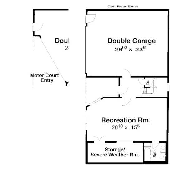 Colonial House Plan Lower Level Floor - Thorn Hill Two-Story Home 052D-0116 - Shop House Plans and More