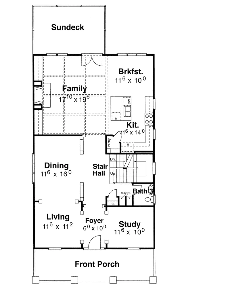 Traditional House Plan First Floor - Wildwood Trace Two-Story Home 052D-0117 - Shop House Plans and More