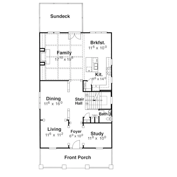 Traditional House Plan First Floor - Wildwood Trace Two-Story Home 052D-0117 - Shop House Plans and More