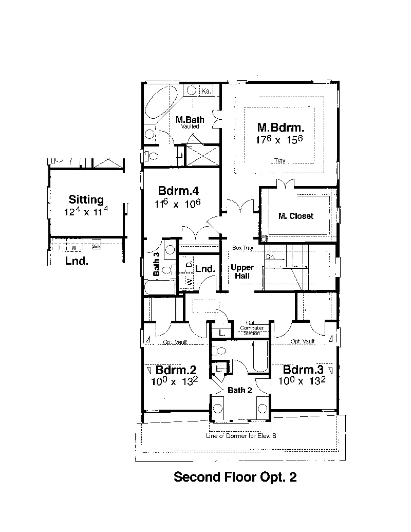 Traditional House Plan Second Floor - Wildwood Trace Two-Story Home 052D-0117 - Shop House Plans and More