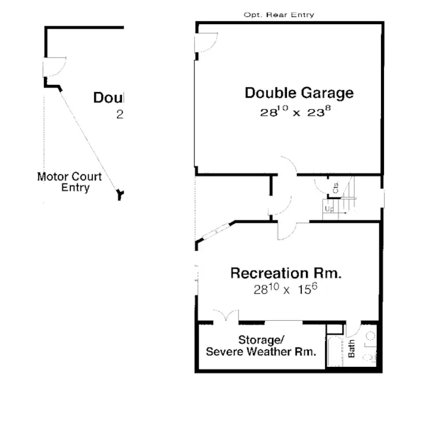 Traditional House Plan Lower Level Floor - Wildwood Trace Two-Story Home 052D-0117 - Shop House Plans and More