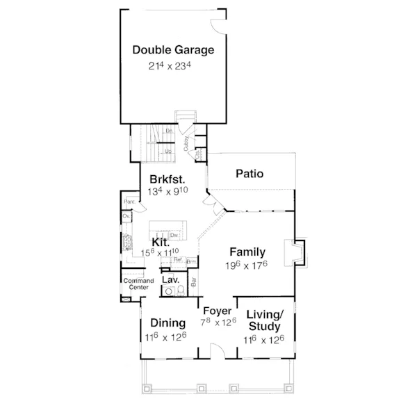 Country House Plan First Floor - Lark Creek Country Farmhouse 052D-0120 - Shop House Plans and More