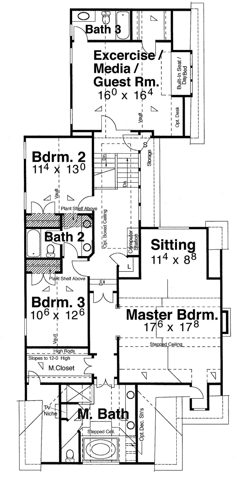 Luxury House Plan Second Floor - Green Trace Craftsman Home 052D-0121 - Search House Plans and More