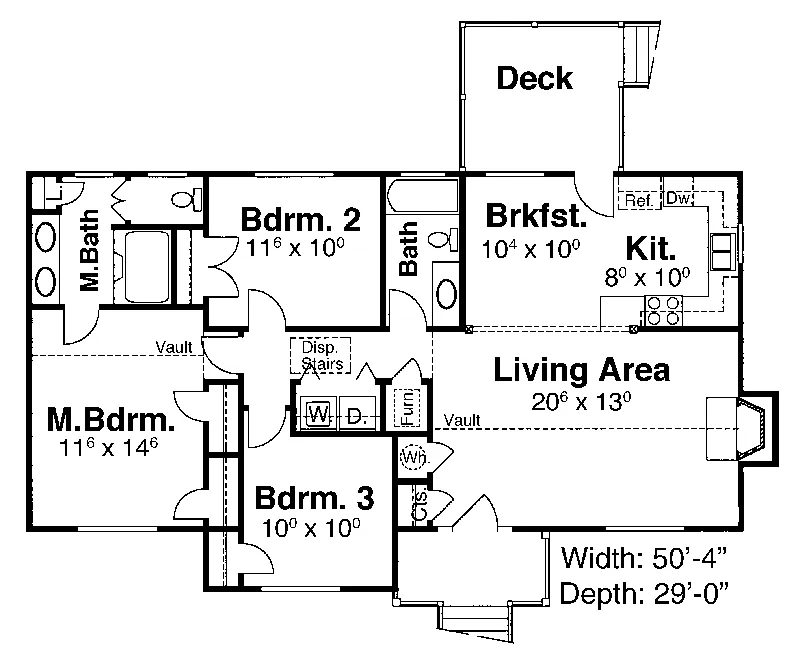 Ranch House Plan First Floor - Rochester Pike Ranch Home 052D-0125 - Shop House Plans and More