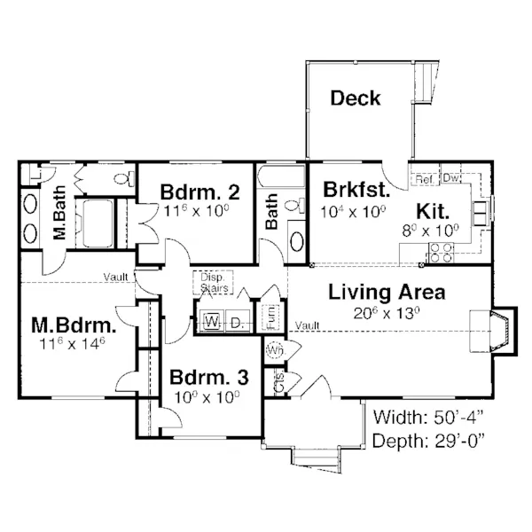 Ranch House Plan First Floor - Rochester Pike Ranch Home 052D-0125 - Shop House Plans and More