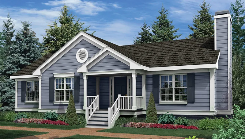 Ranch House Plan Front of Home - Rochester Pike Ranch Home 052D-0125 - Shop House Plans and More
