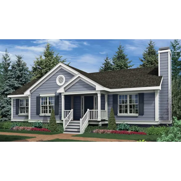 Ranch House Plan Front of Home - Rochester Pike Ranch Home 052D-0125 - Shop House Plans and More