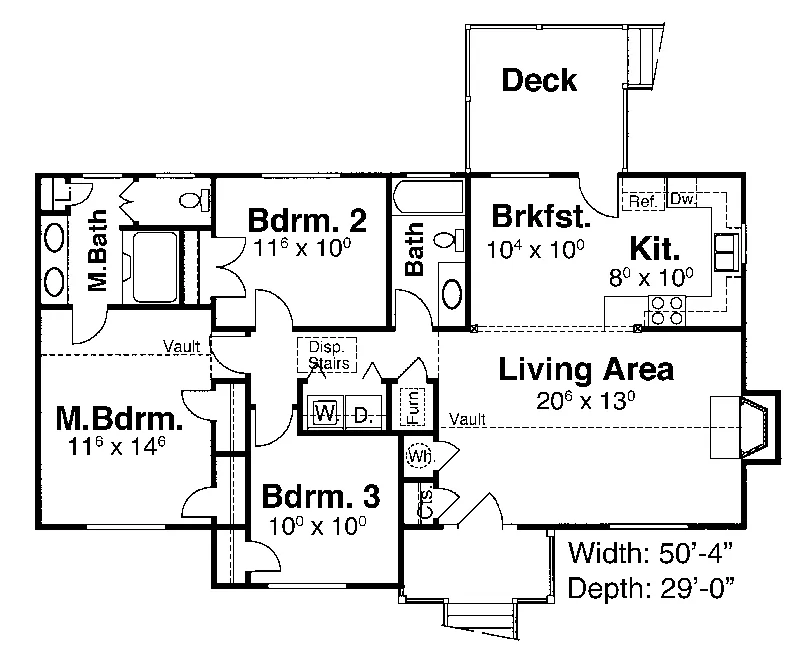 Ranch House Plan First Floor - Stoney Hollow Ranch Home 052D-0127 - Shop House Plans and More