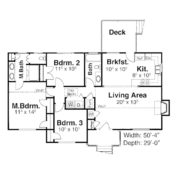 Traditional House Plan First Floor - Stoney Hollow Ranch Home 052D-0127 - Shop House Plans and More