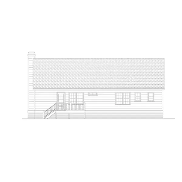 Traditional House Plan Rear Elevation - Stoney Hollow Ranch Home 052D-0127 - Shop House Plans and More