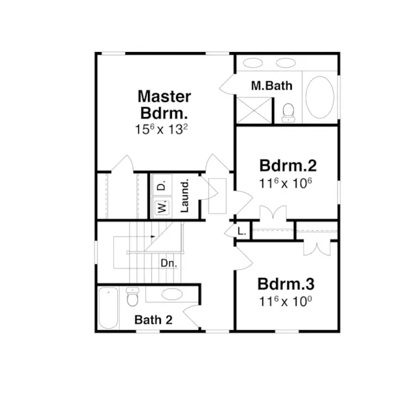 Traditional House Plan Second Floor - Neva Path Country Home 052D-0136 - Shop House Plans and More