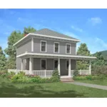 Traditional House Plan Front of House 052D-0136