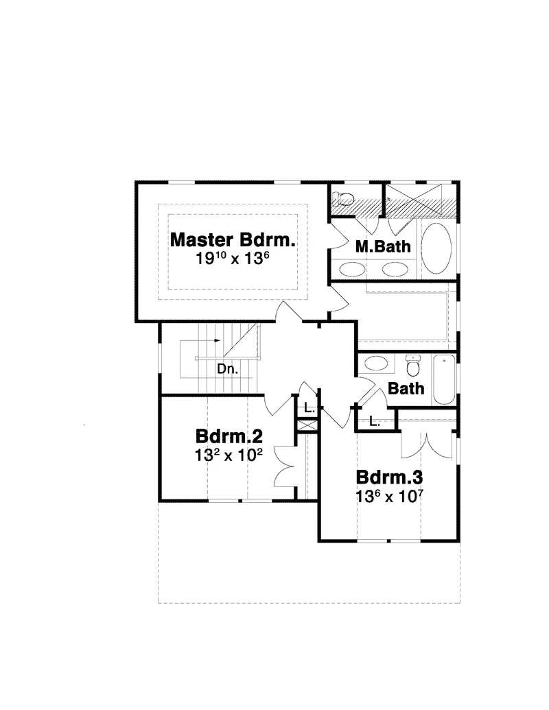 Country House Plan Second Floor - Shelley Hill Narrow Lot Home 052D-0137 - Shop House Plans and More