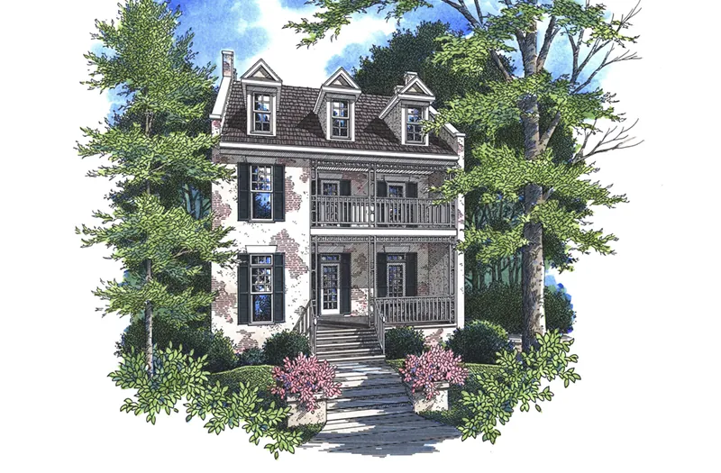 Plantation House Plan Front of Home - Ellis Place Luxury Home 052D-0139 - Search House Plans and More
