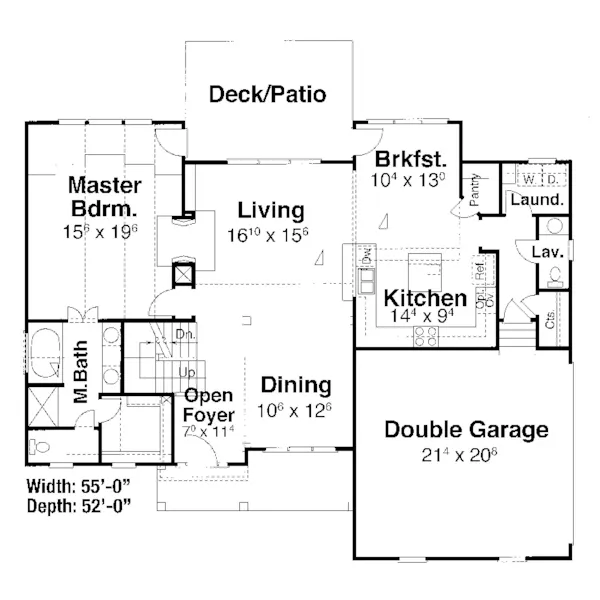 Craftsman House Plan First Floor - Sexton Creek Traditional Home 052D-0146 - Shop House Plans and More