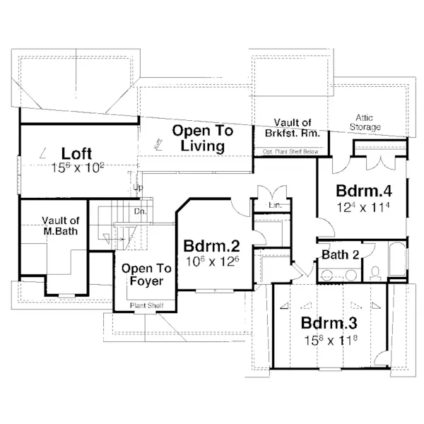 Craftsman House Plan Second Floor - Sexton Creek Traditional Home 052D-0146 - Shop House Plans and More