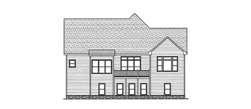 Tudor House Plan Rear Elevation - Sexton Creek Traditional Home 052D-0146 - Shop House Plans and More