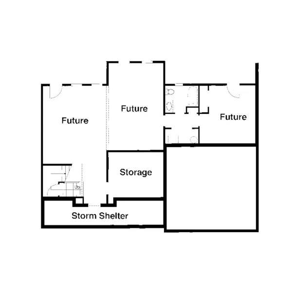 Tudor House Plan Lower Level Floor - Tellerson Country Home 052D-0147 - Shop House Plans and More