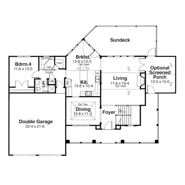 Southern House Plan First Floor - Avonwood Craftsman Home 052D-0151 - Search House Plans and More