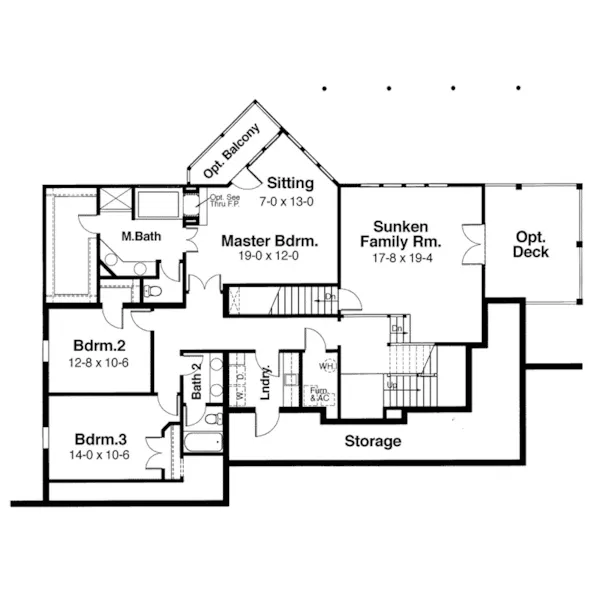 Southern House Plan Second Floor - Avonwood Craftsman Home 052D-0151 - Search House Plans and More