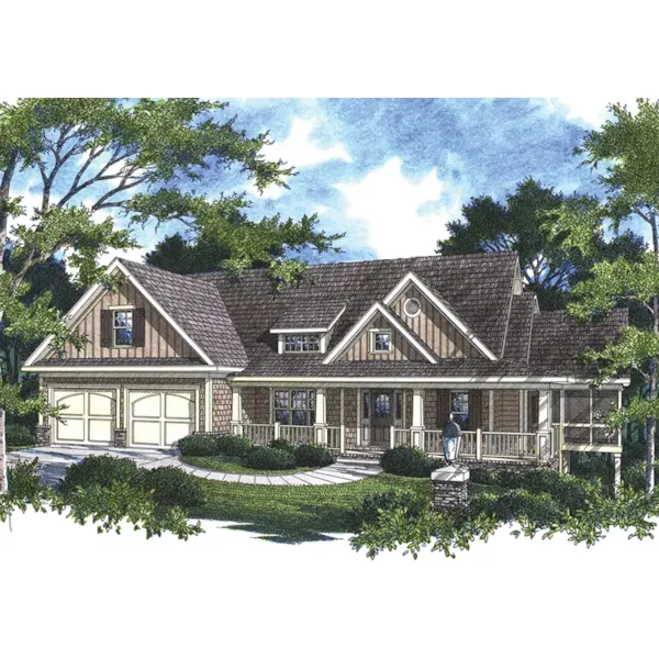 Southern House Plan Front of Home - Avonwood Craftsman Home 052D-0151 - Search House Plans and More