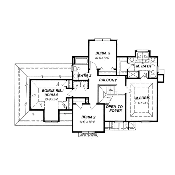 Traditional House Plan Second Floor - Lehrn Early American Home 052D-0153 - Shop House Plans and More