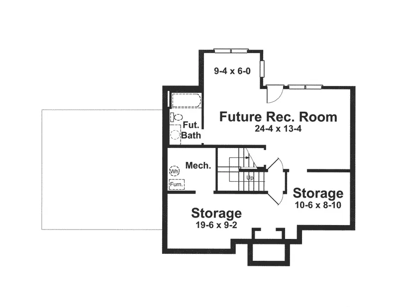 Plantation House Plan Lower Level Floor - Lehrn Early American Home 052D-0153 - Shop House Plans and More