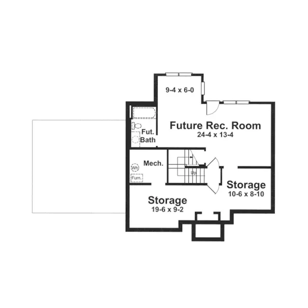 Traditional House Plan Lower Level Floor - Lehrn Early American Home 052D-0153 - Shop House Plans and More