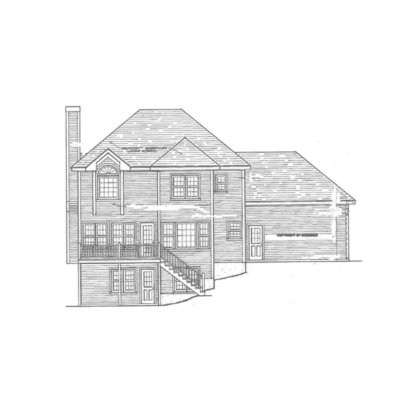 Traditional House Plan Rear Elevation - Lehrn Early American Home 052D-0153 - Shop House Plans and More