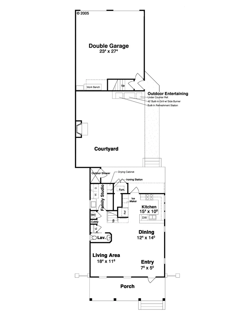 Beach & Coastal House Plan First Floor - Grenatt Lake Waterfront Home 052D-0154 - Search House Plans and More