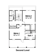 Florida House Plan Second Floor - Grenatt Lake Waterfront Home 052D-0154 - Search House Plans and More