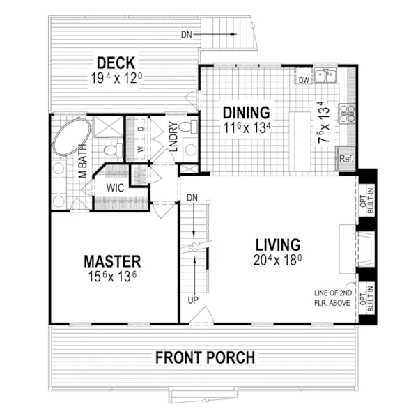 Farmhouse Plan First Floor - Conley Cove Country Home 052D-0155 - Shop House Plans and More