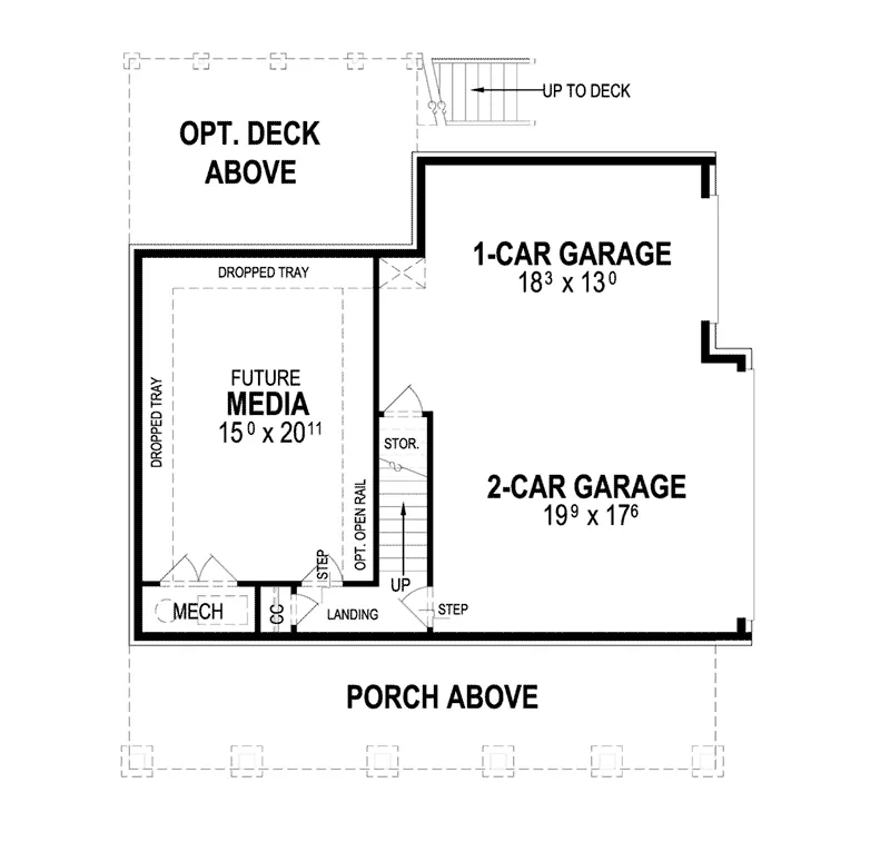 Farmhouse Plan Lower Level Floor - 052D-0155 - Shop House Plans and More