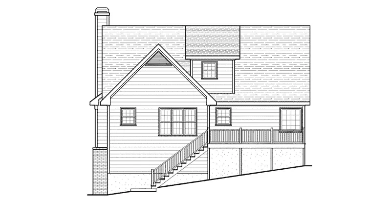 Farmhouse Plan Rear Elevation - 052D-0155 - Shop House Plans and More