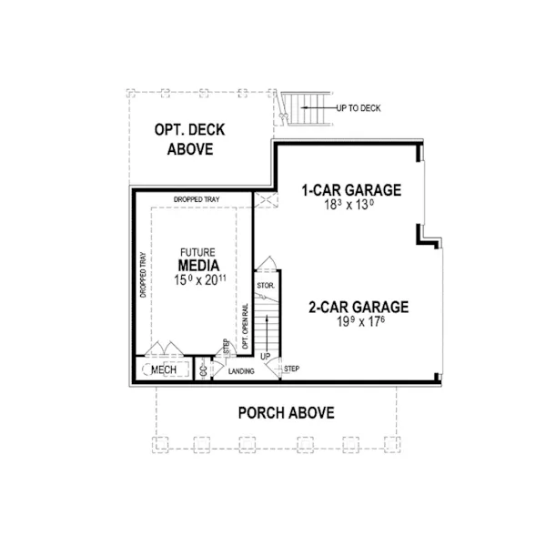 Country House Plan Lower Level Floor - Hattiesburg Hill Country Home 052D-0156 - Search House Plans and More