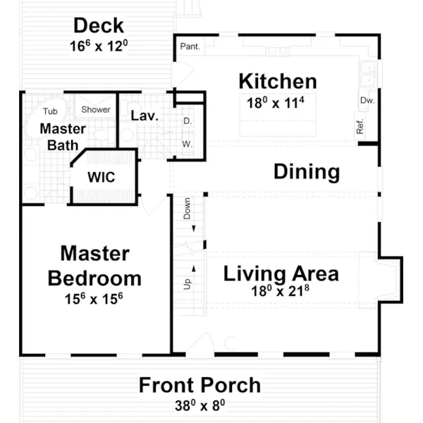 Florida House Plan First Floor - Dobbs Creek Modern Farmhouse 052D-0157 - Shop House Plans and More