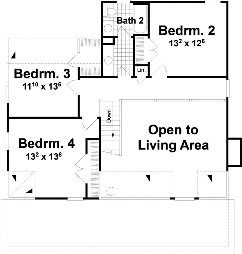 Modern Farmhouse Plan Second Floor - 052D-0157 - Shop House Plans and More
