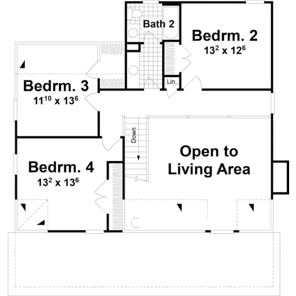 Florida House Plan Second Floor - Dobbs Creek Modern Farmhouse 052D-0157 - Shop House Plans and More