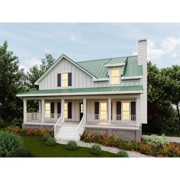 Florida House Plan Front of Home - Dobbs Creek Modern Farmhouse 052D-0157 - Shop House Plans and More