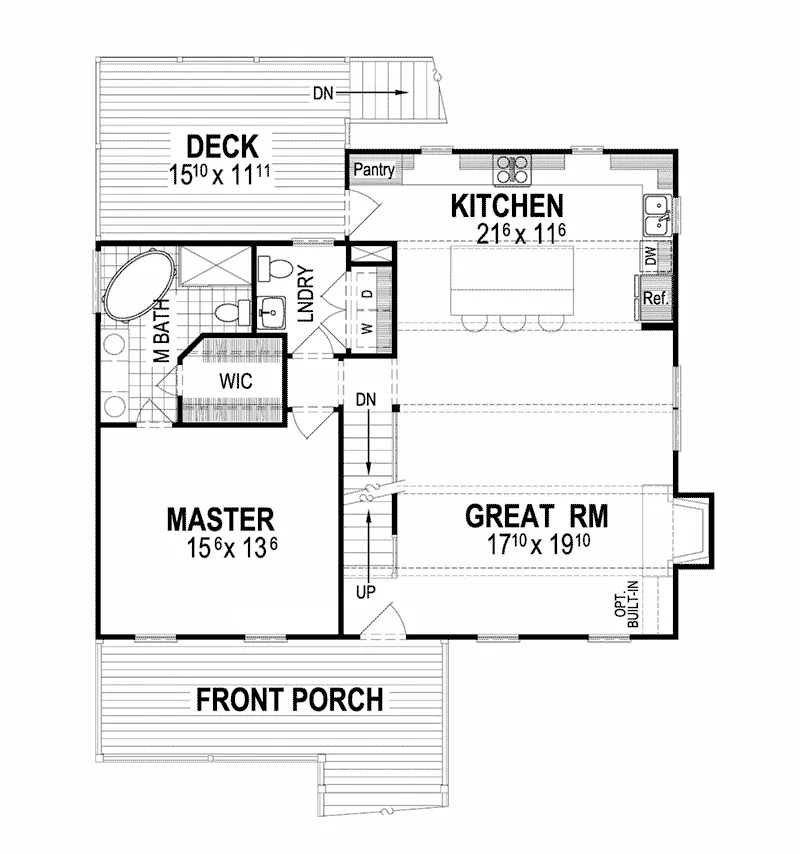 Cabin & Cottage House Plan First Floor - 052D-0159 - Shop House Plans and More