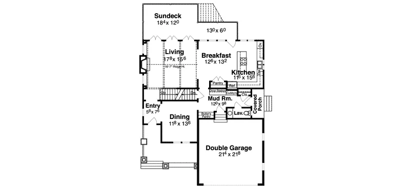 Cabin & Cottage House Plan First Floor - 052D-0161 - Shop House Plans and More